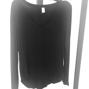 Plain black long sleeve top
